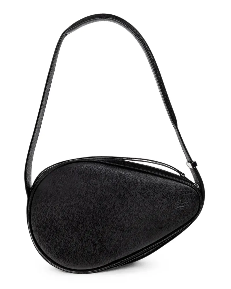 Lacoste Smash Court racket-shape leather shoulder bag - Schwarz Schwarz