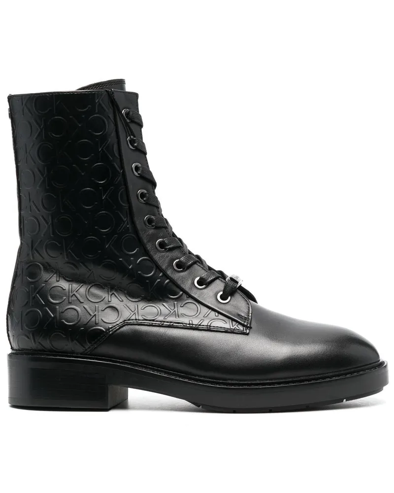 Calvin Klein Bikerstiefel mit Monogramm Schwarz