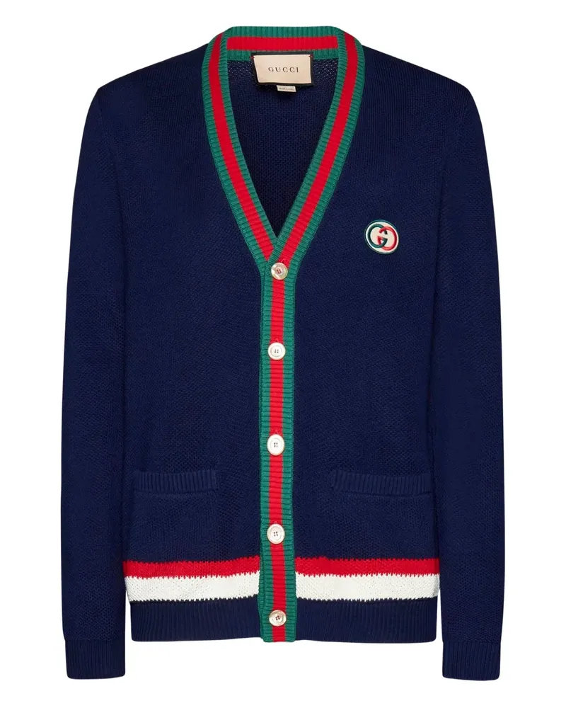 Gucci Cardigan mit Webstreifen - Blau Blau