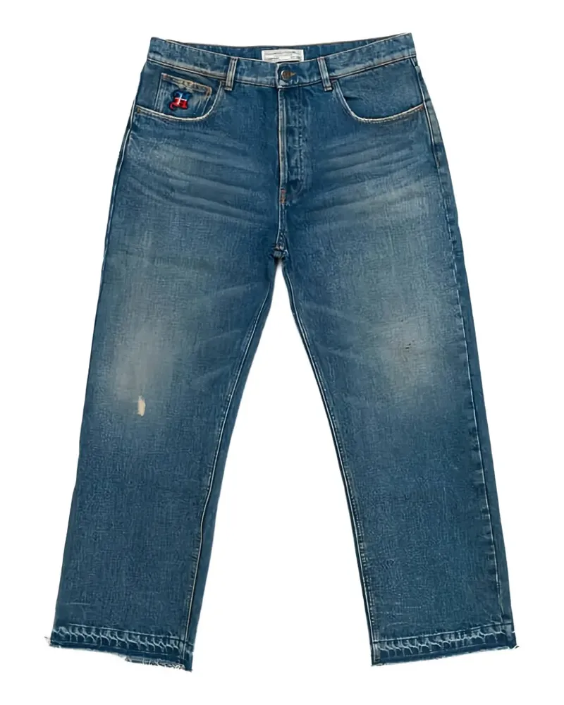 HTC Hollywood Trading Company Gatorade Jeans mit Lederpatch - Blau Blau