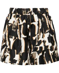 ASCENO Zurich Seidenshorts mit abstraktem Print Schwarz