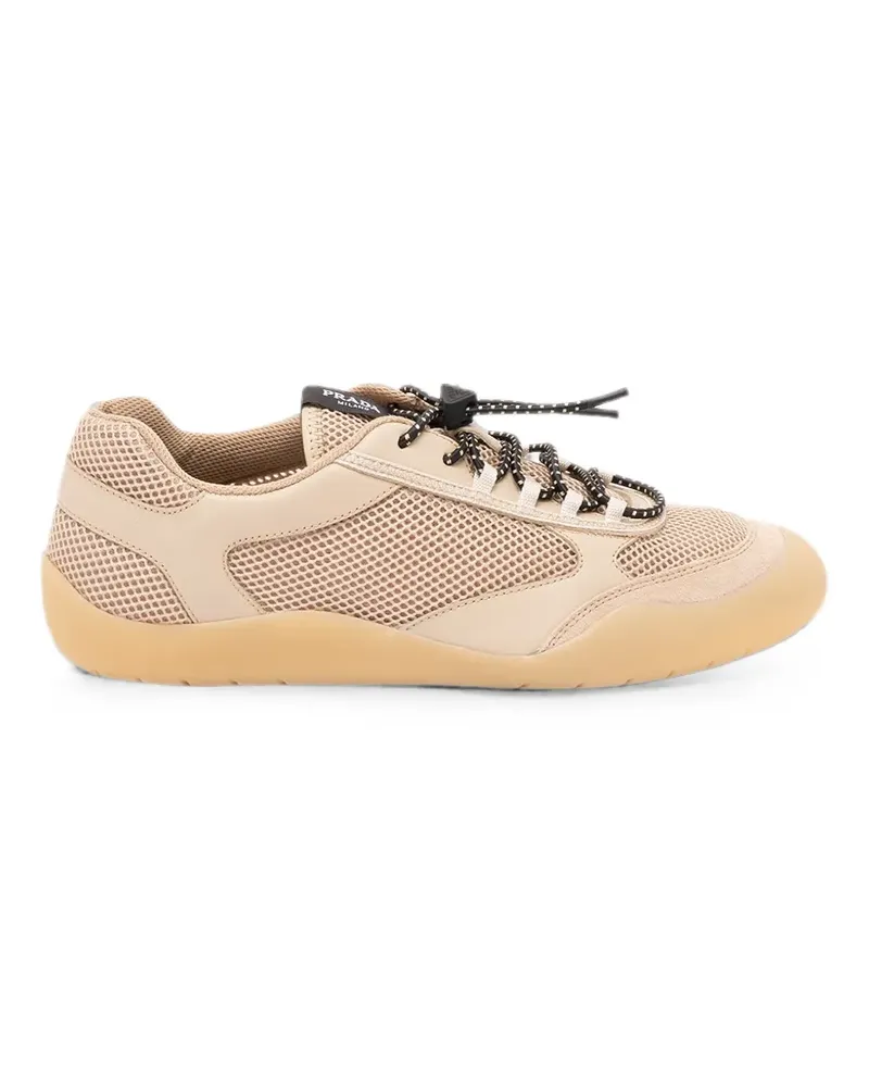 Prada Speedrock mesh-panelled lace-up sneakers - Nude Nude