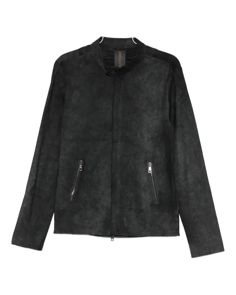 Giorgio Brato zipped leather jacket - Schwarz Schwarz