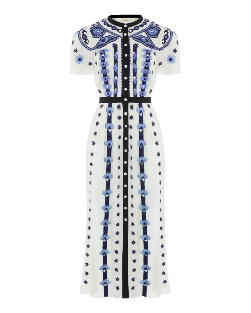 Temperley London Besticktes Luna Hemdkleid - Weiß Weiß