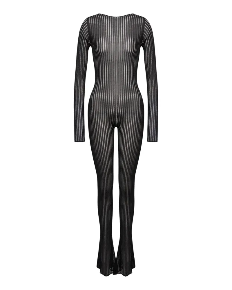 Dondup ribbed-knit open-back jumpsuit - Schwarz Schwarz
