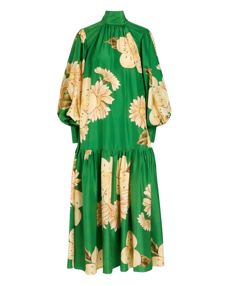 ALEMAIS floral bishop-sleeve gown - Grün Grün