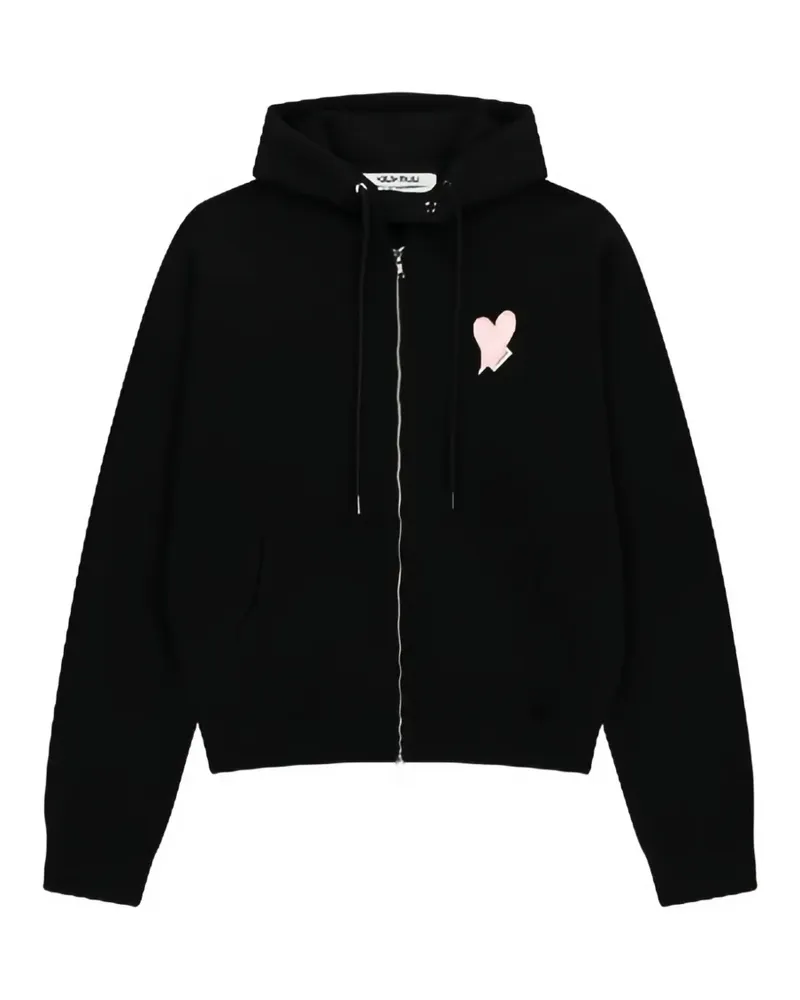 KIMHEKIM heart-patch zip-up hoodie - Schwarz Schwarz