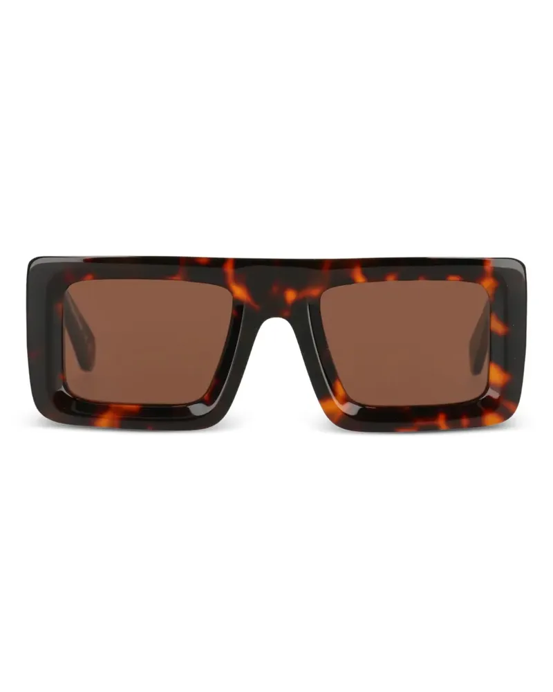 OFF-WHITE Eckige Sonnenbrille in Schildpattoptik - Braun Braun