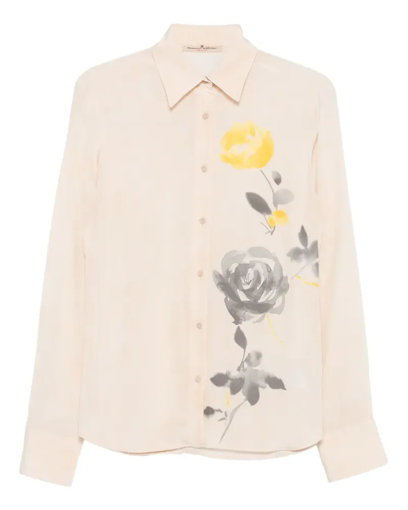 Ermanno Scervino Seidenhemd mit Blumen-Print - Nude Nude