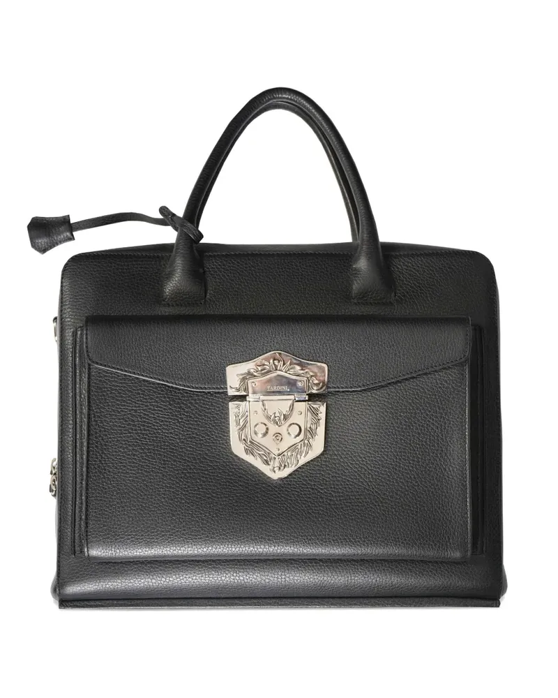 LARDINI Tardini Shell Cordovan Tote Bag - Schwarz Schwarz