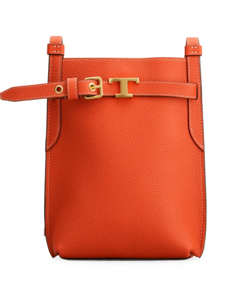 TOD'S phone holder in leather large - Orange Orange