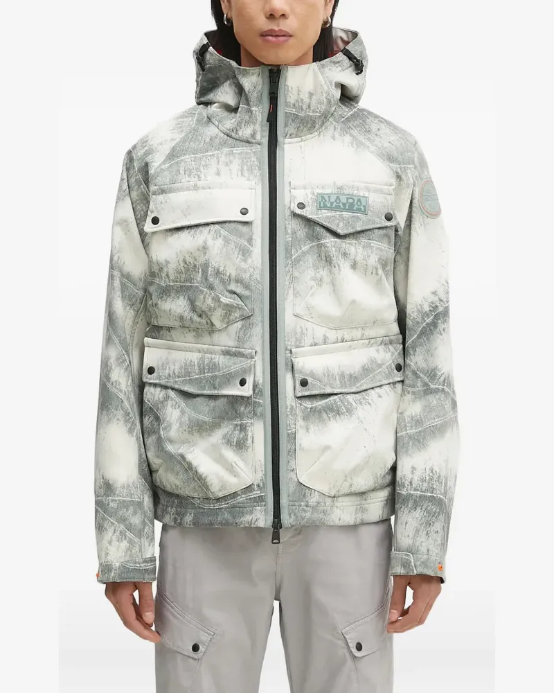 Napapijri hooded multi-pocket jacket - Weiß Weiß