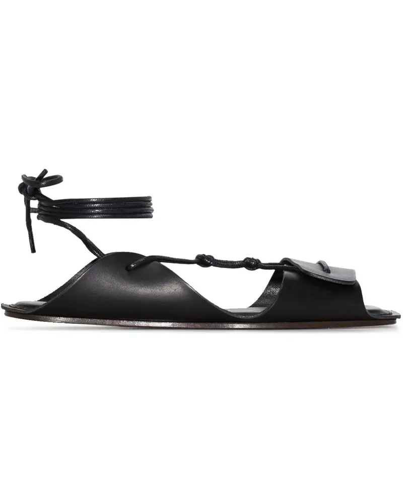 Christophe Lemaire Sandalen mit Schnürung - Schwarz Schwarz