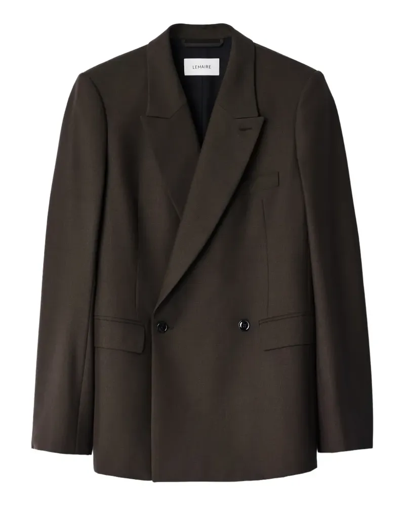 Christophe Lemaire Doppelreihige Jacke aus tropischem Wollgemisch - Braun Braun