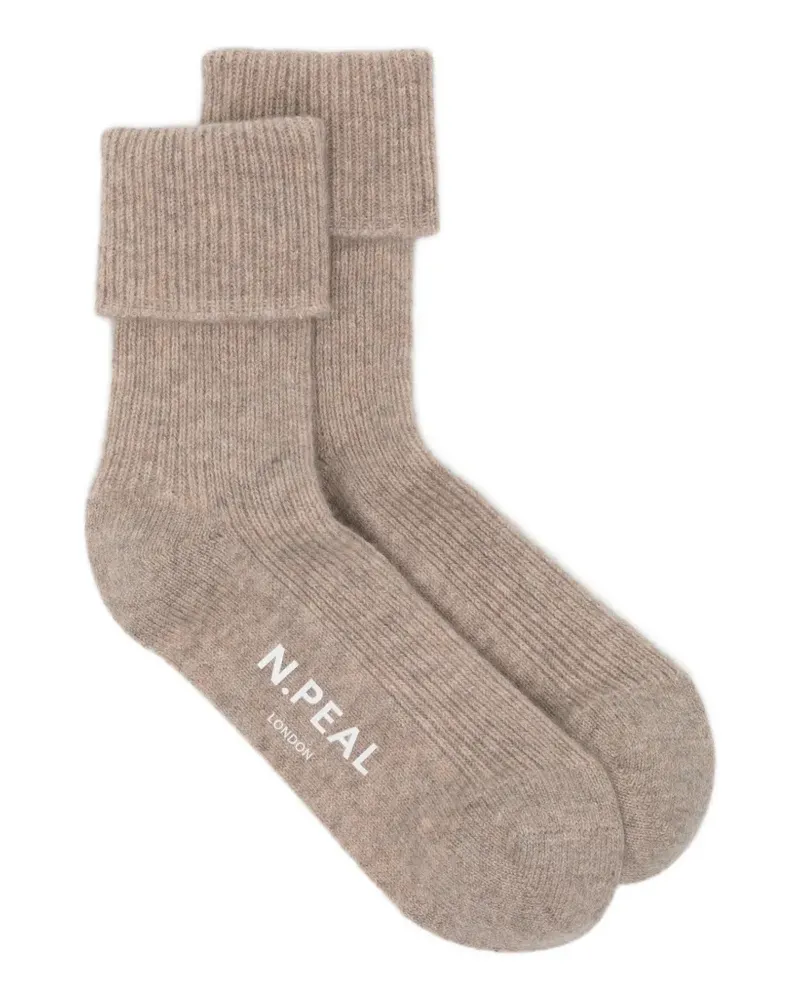 N.Peal Gerippte Socken - Nude Nude