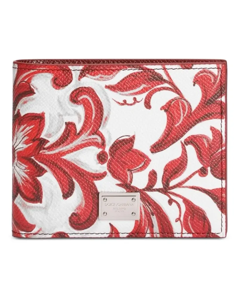 Dolce & Gabbana Portemonnaie mit Majolica-Print - Weiß Weiß