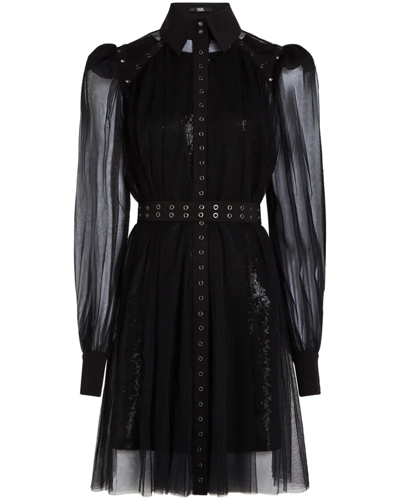 Karl Lagerfeld KL Studio Kleid im Layering-Look - Schwarz Schwarz