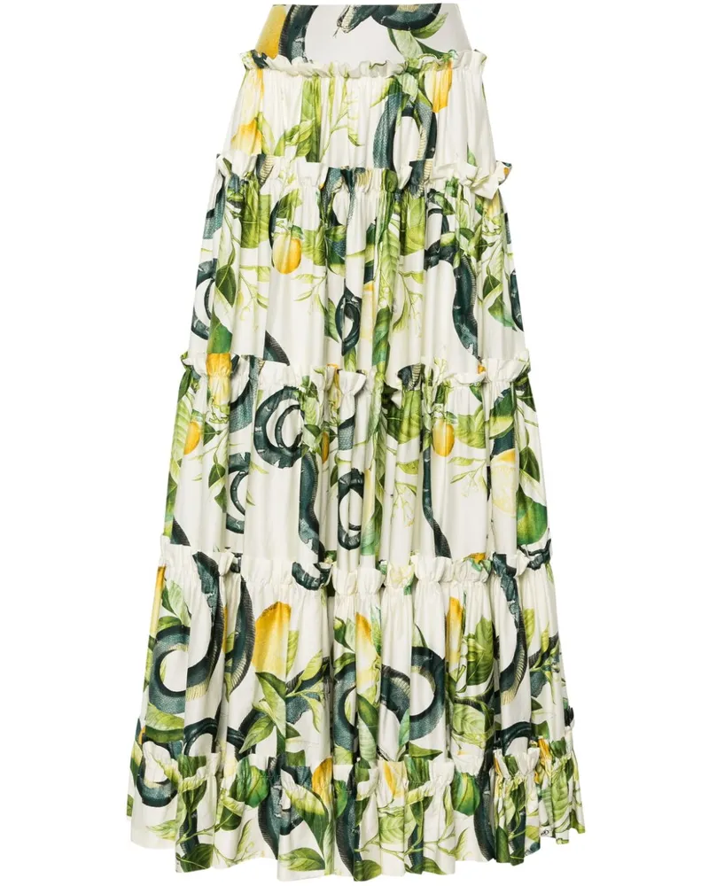 Roberto Cavalli Maxirock mit Print - Nude Nude