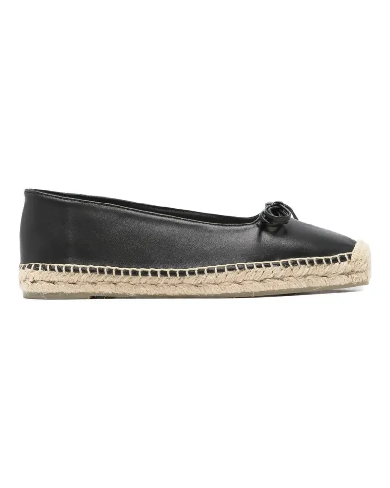 Castañer bow-detail leather espadrilles - Schwarz Schwarz