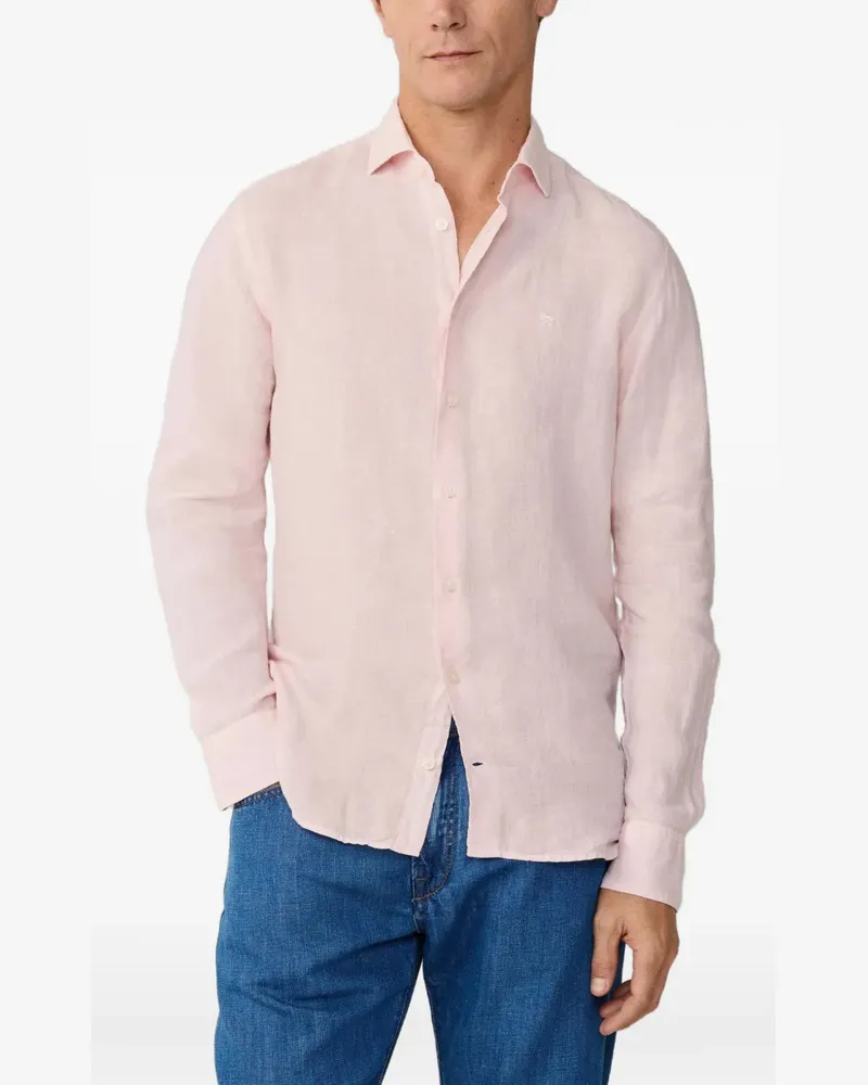 Hackett Klassisches Leinenhemd - Rosa Rosa