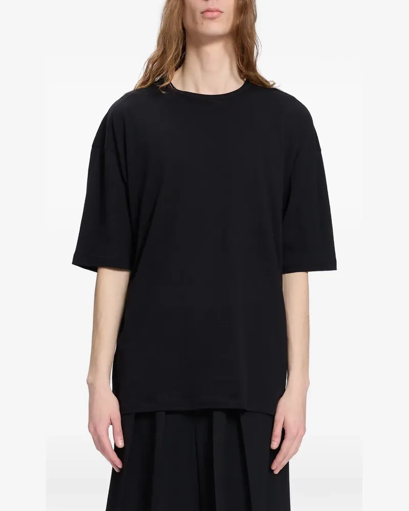 Ann Demeulemeester T-Shirt mit Slogan-Print - Schwarz Schwarz