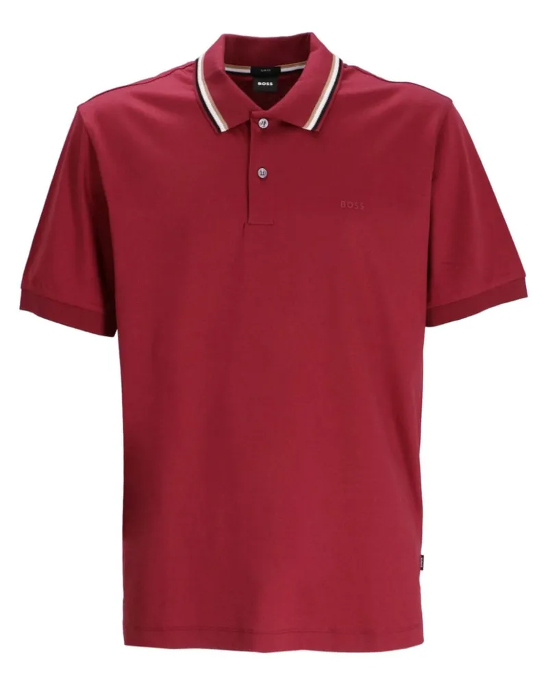 HUGO BOSS Poloshirt mit Logo-Print Rot