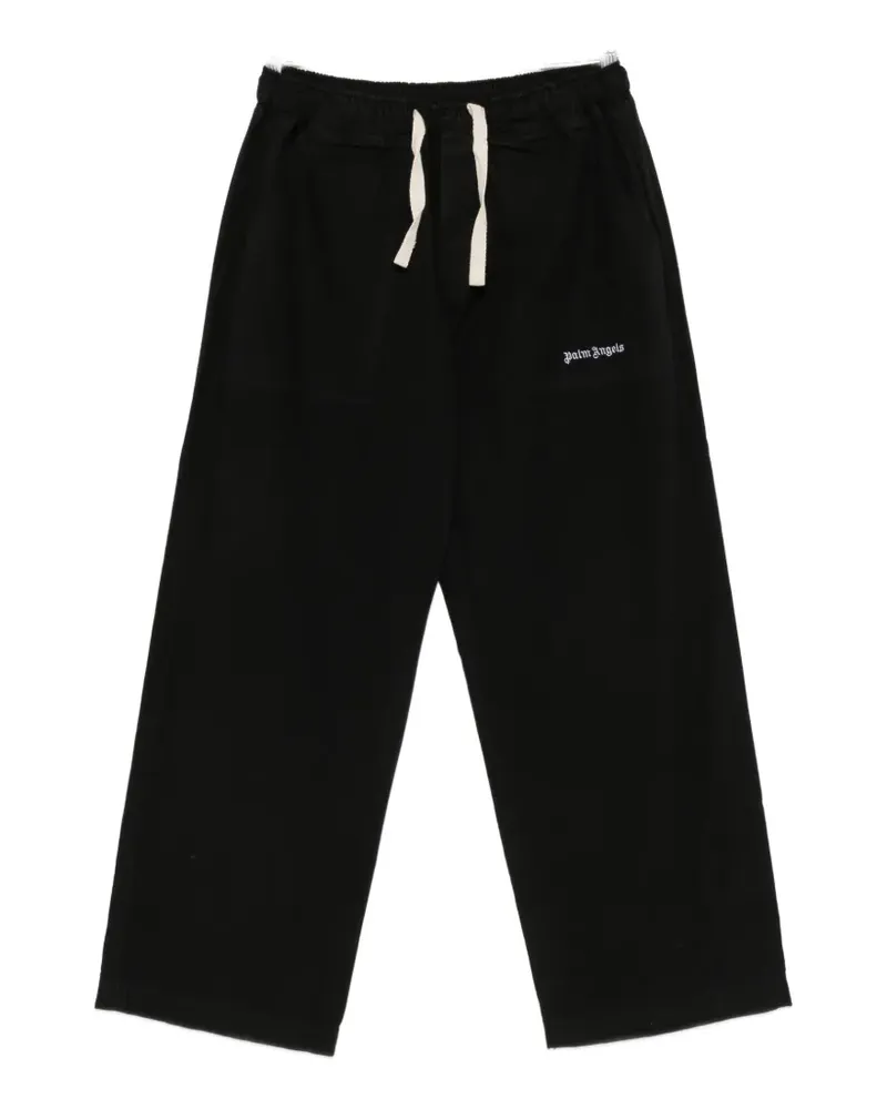 Palm Angels logo-print drawstring trousers - Schwarz Schwarz