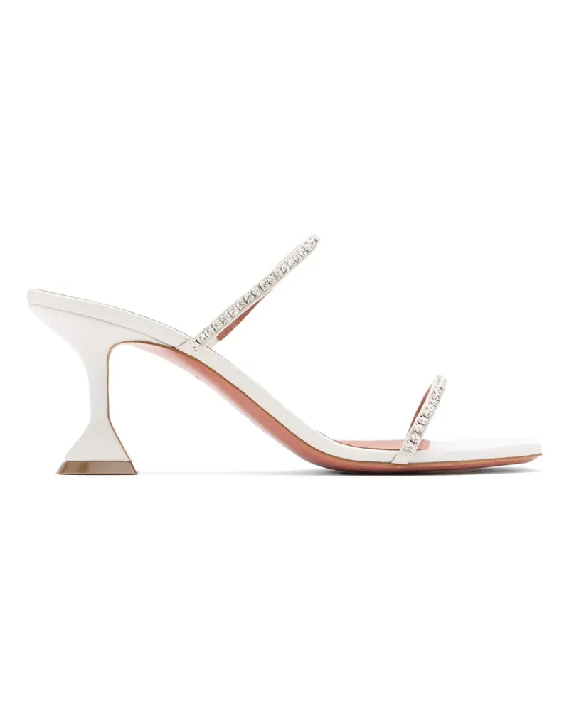 Amina Muaddi Gilda Mules 70mm - Weiß Weiß
