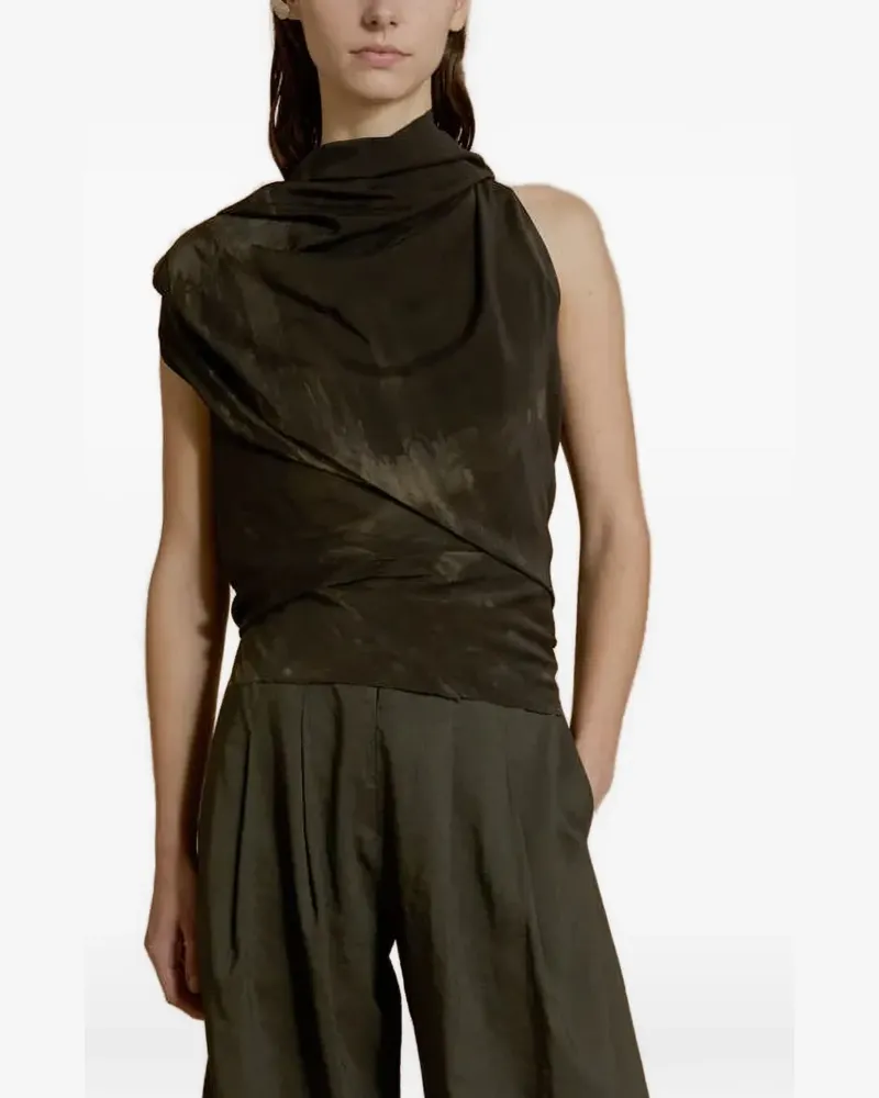 Cortana Dye draped-neck top - Grün Grün