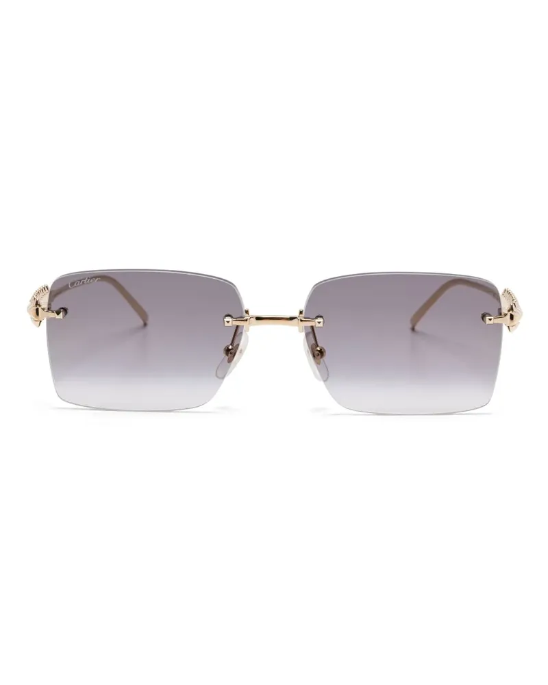 Cartier Sonnenbrille mit eckigem Gestell - Gold Gold