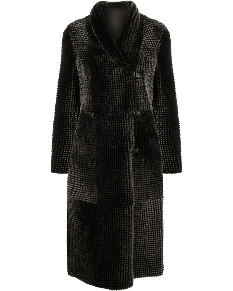 Emporio Armani Doppelreihiger Wendemantel - Schwarz Schwarz