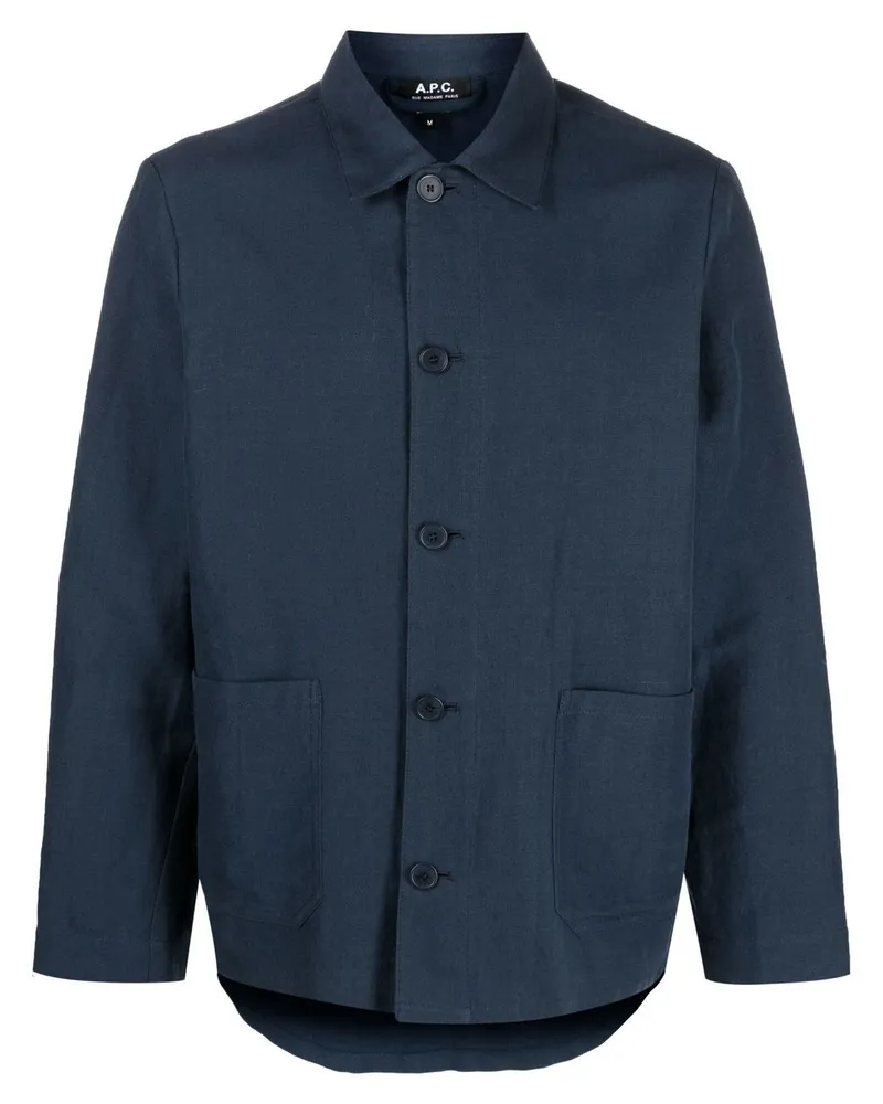 A.P.C. Jacke mit Knopfleiste - Blau Blau