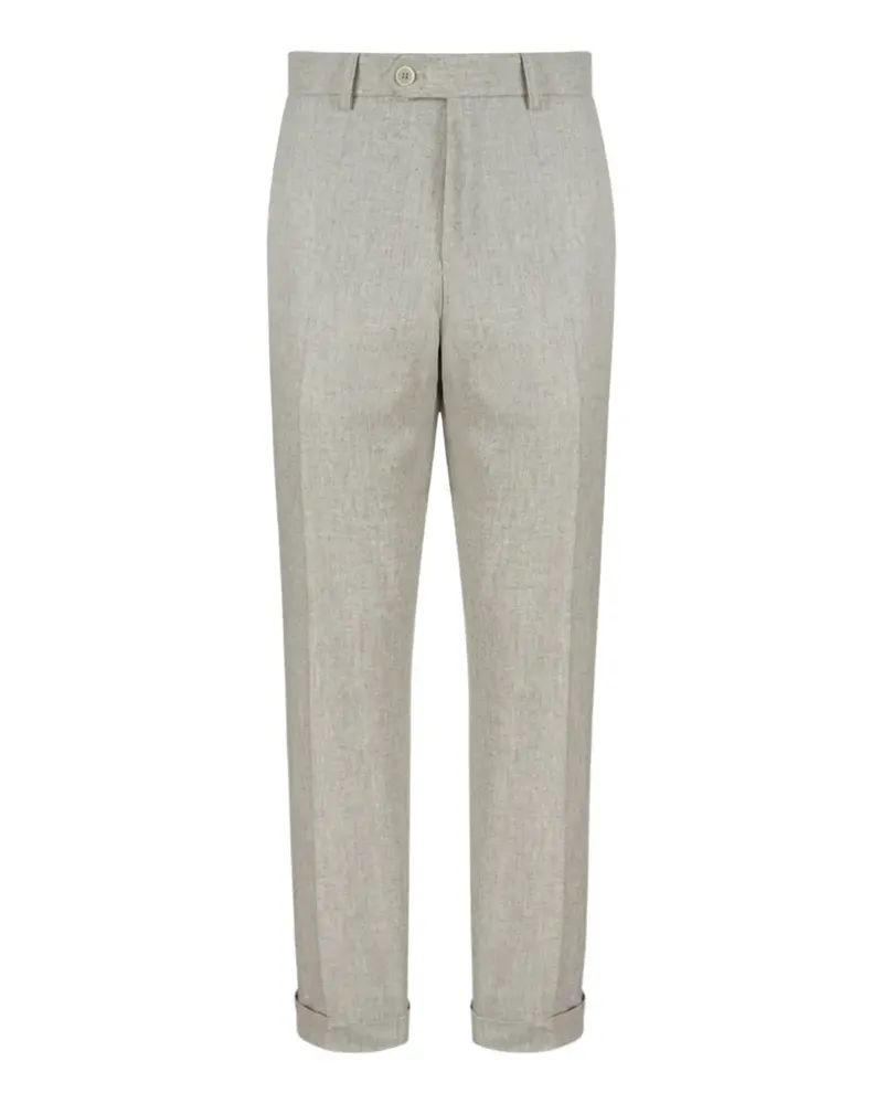 Camel Active pressed-crease turn-up tailored trousers - Grau Grau