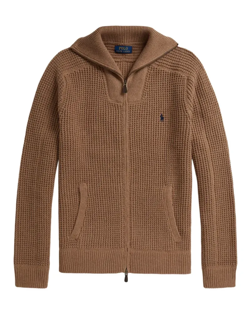 Ralph Lauren waffle-knit full-zip cardigan - Braun Braun