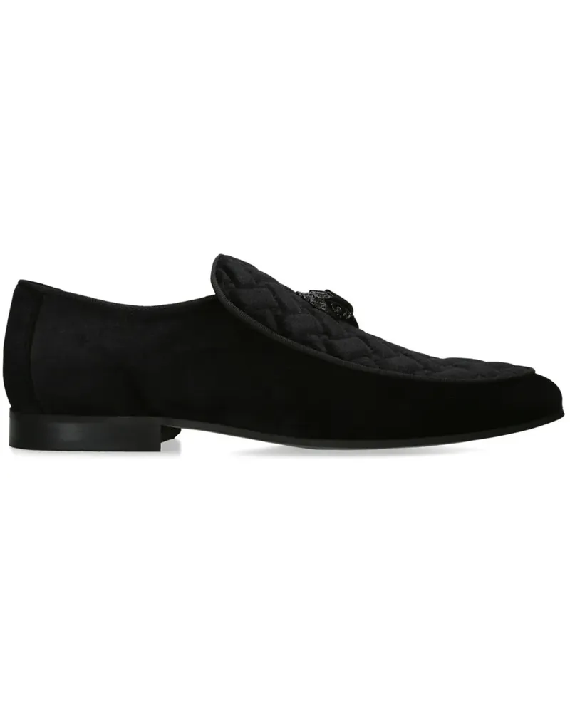 Kurt Geiger Eagle Head Loafer aus Samt - Schwarz Schwarz