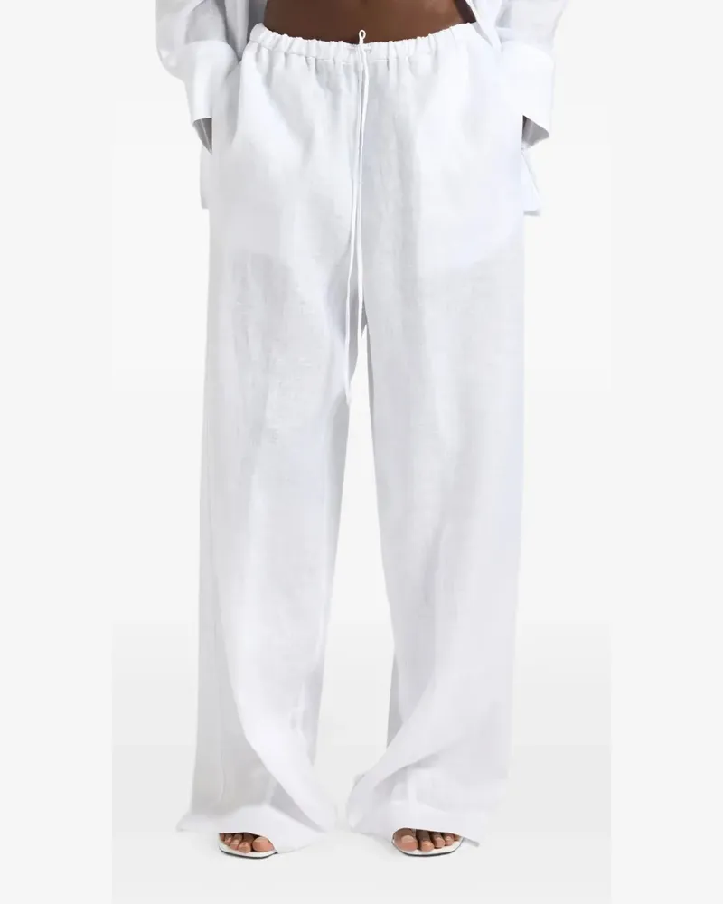 Liviana Conti Grayson drawstring wide-leg trousers - Weiß Weiß