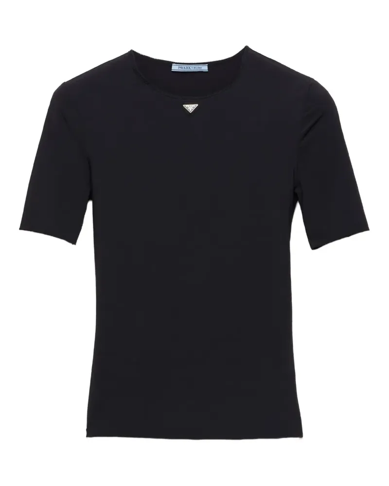 Prada Klassisches T-Shirt - Schwarz Schwarz
