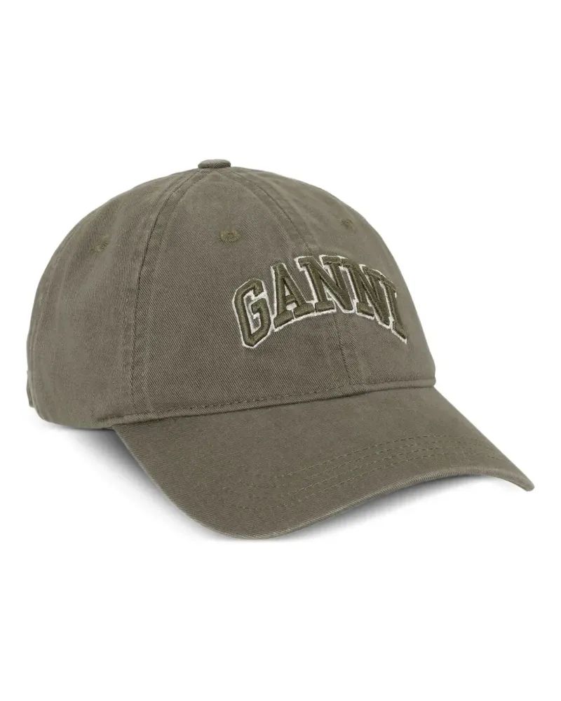 Ganni Baseballkappe mit Logo-Stickerei - Grün Grün