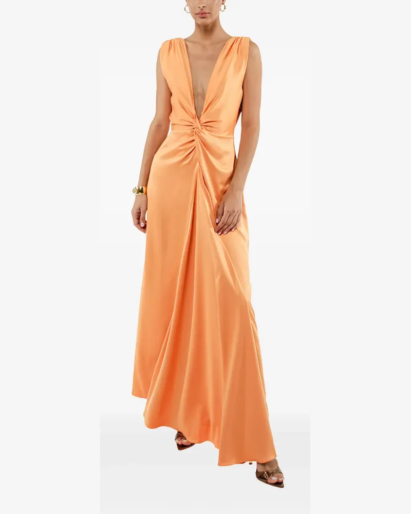 ACTUALEE Kleid mit Twist-Detail - Orange Orange