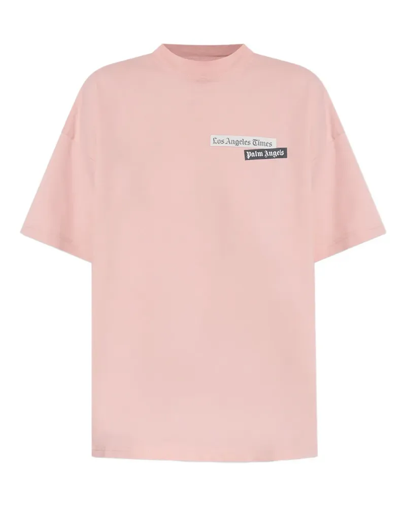 Palm Angels T-Shirt mit Zeitungs-Print - Rosa Rosa