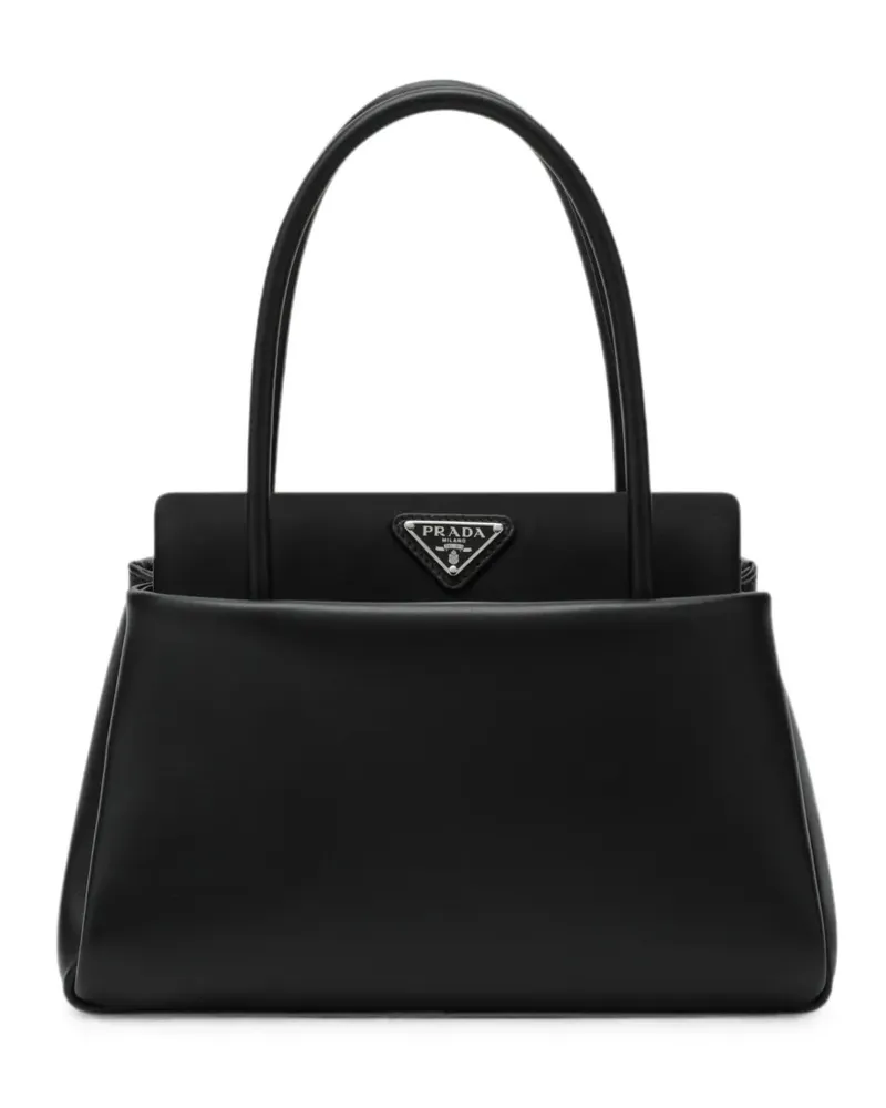 Prada Kleine Passage Tasche mit Re-Nylon-Klappe - Schwarz Schwarz