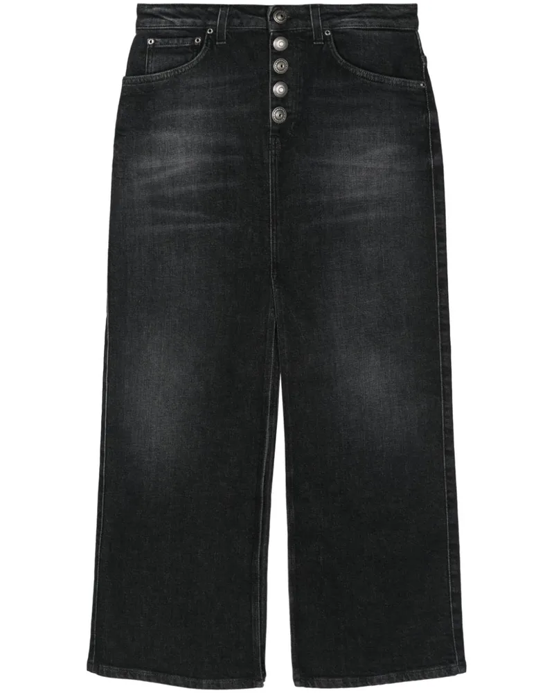 Dondup Mittellanger Jeansrock - Schwarz Schwarz