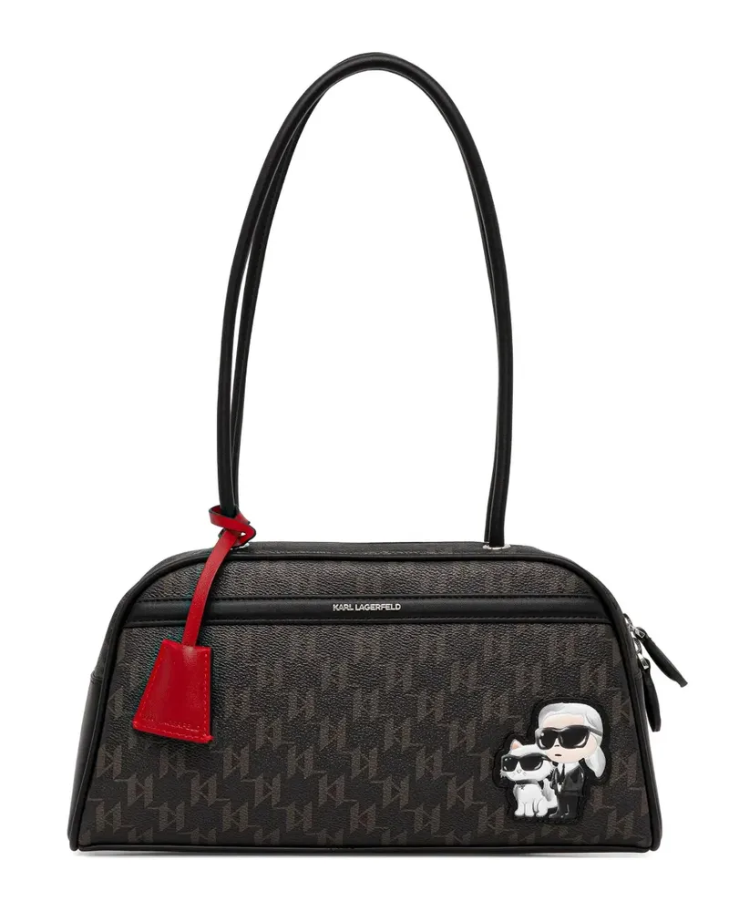 Karl Lagerfeld Ikon Schultertasche mit Monogramm - Braun Braun