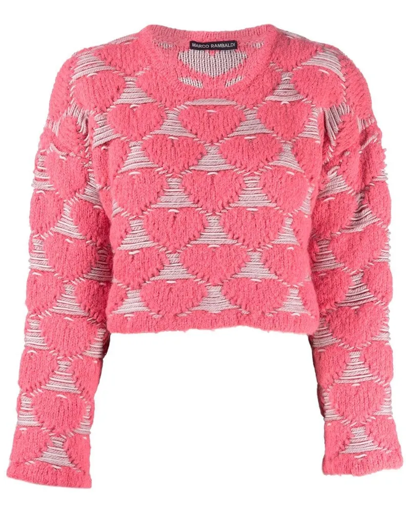 Marco Rambaldi Pullover mit Herzstickerei Rosa