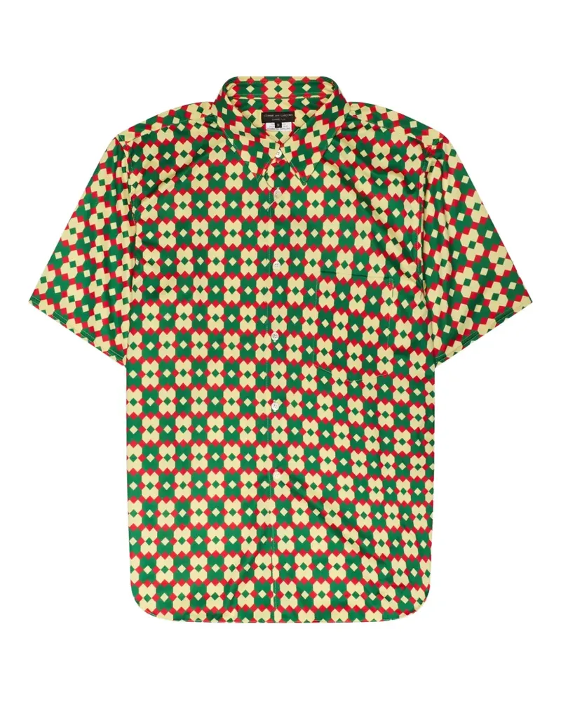 Comme des Garçons geometric-print short-sleeve shirt - Grün Grün