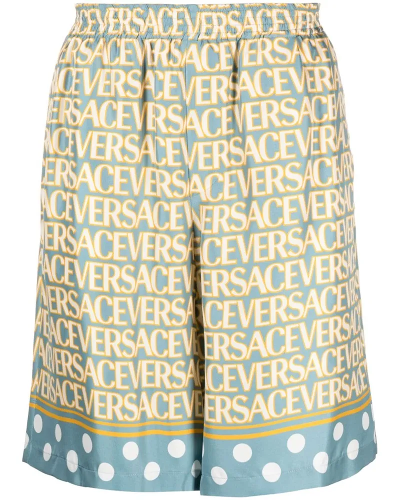 Versace Allover silk shorts - Blau Blau