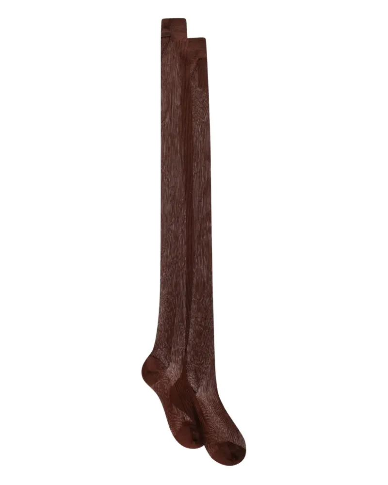 Miu Miu Gerippte Socken - Braun Braun