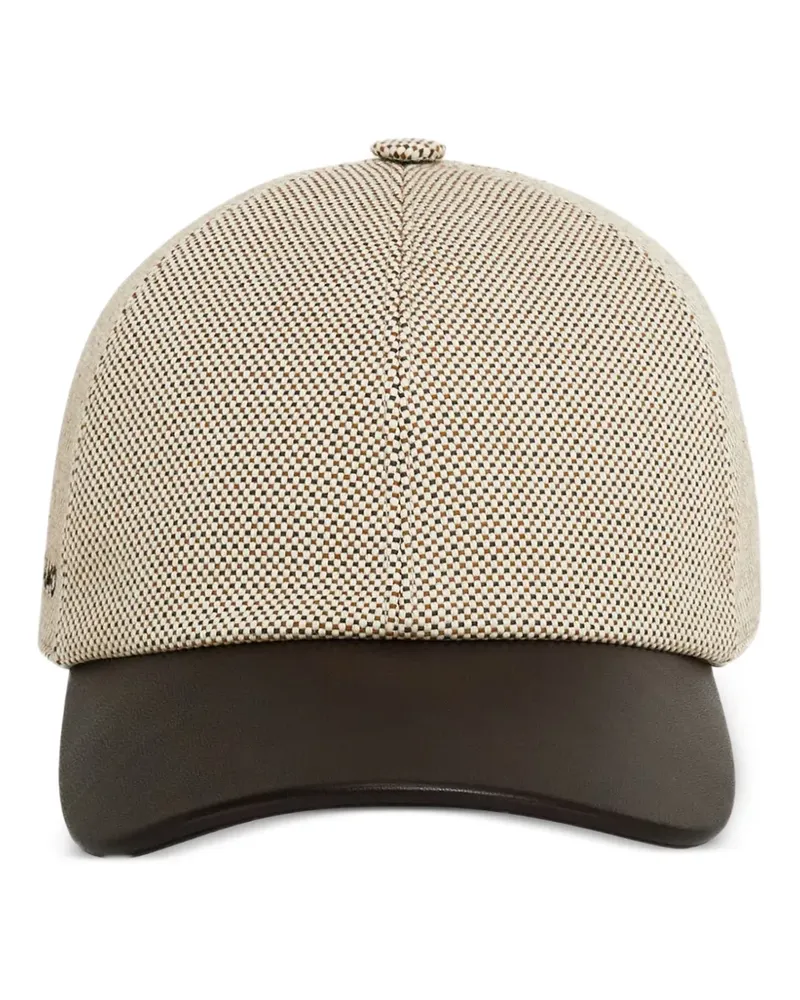Ferragamo baseball cap with leather peak - Nude Nude