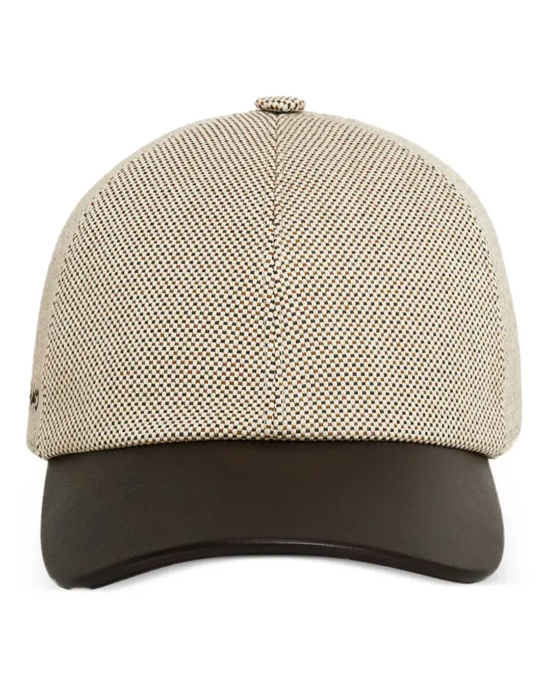 Ferragamo baseball cap with leather peak - Nude Nude