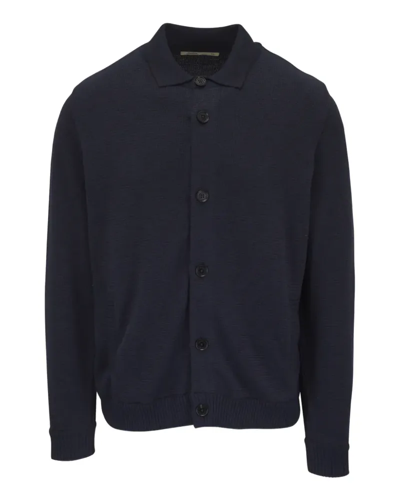 Maurizio Baldassari ribbed-knit button-up jacket - Blau Blau